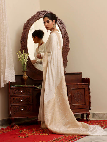 Silk Banarasi Saree - Off White