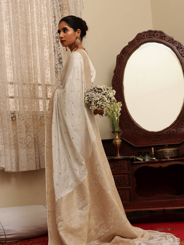 Silk Banarasi Saree - Off White