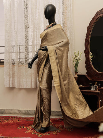 Silk Banarasi Saree - Clay