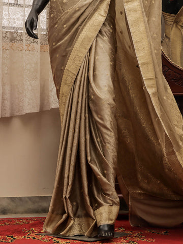 Silk Banarasi Saree - Clay