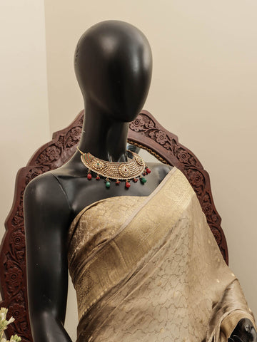 Silk Banarasi Saree - Clay