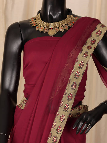 Pure Chiffon Sarees - Maroon