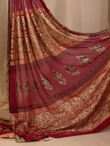 Pure Chiffon Sarees - Maroon