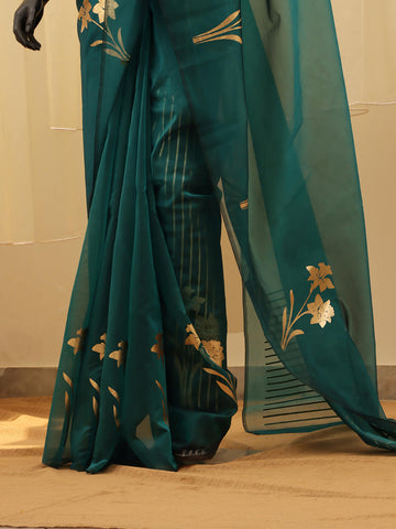 Organza Foil Saree - Zinc