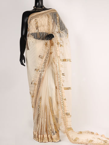 Premium Embroidered Saree - Gold