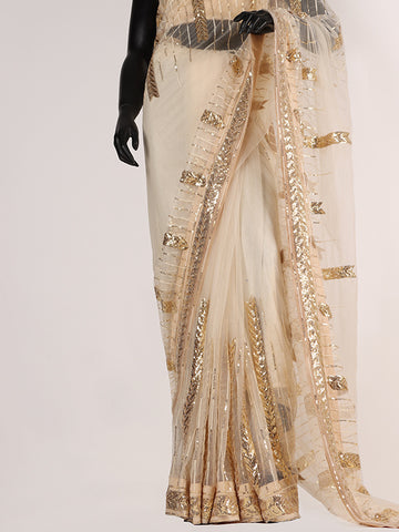 Premium Embroidered Saree - Gold