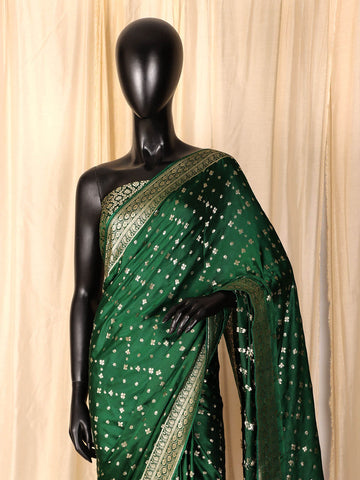 Silk Banarasi Saree - Bottle Green