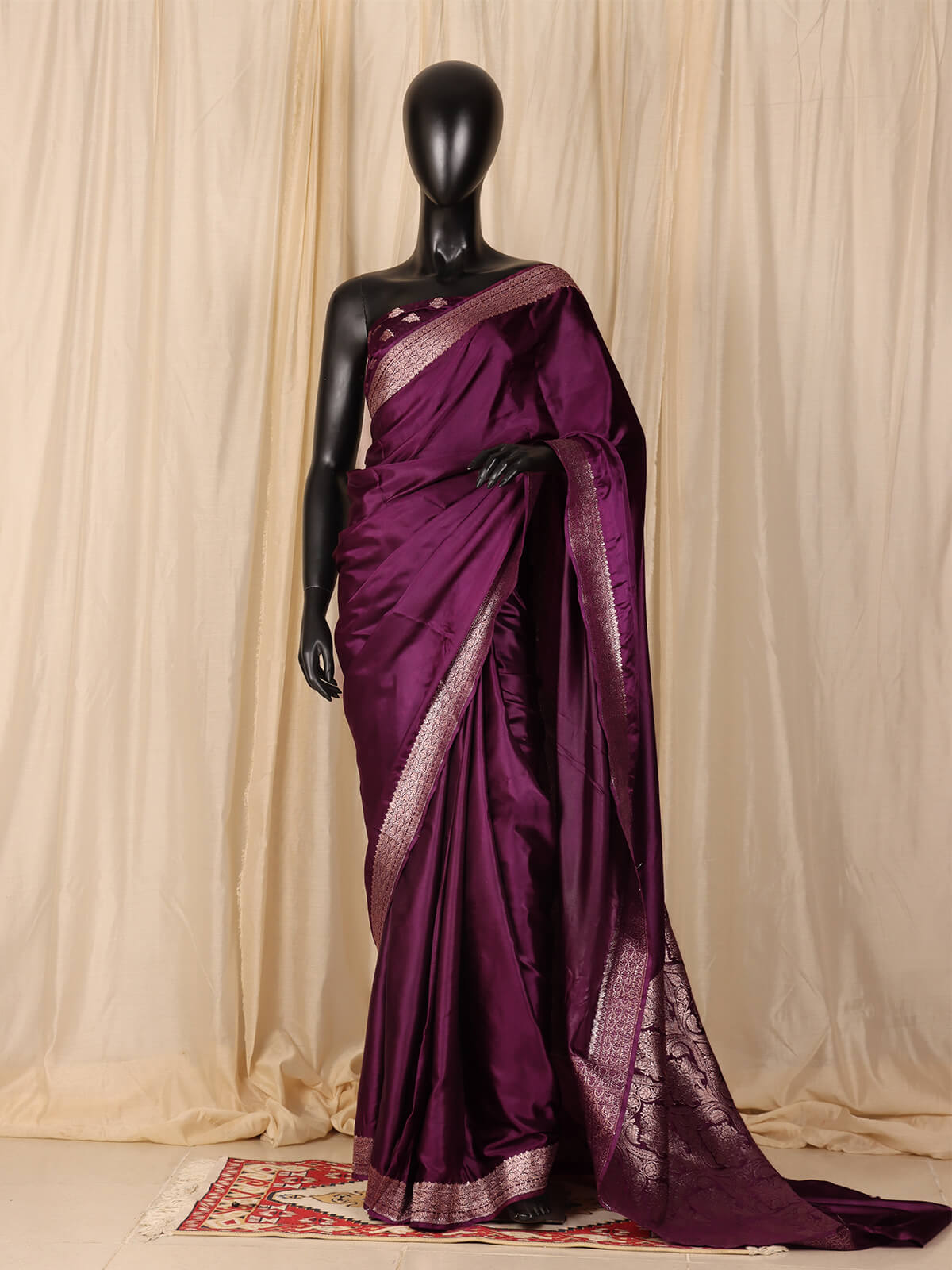 Silk Banarasi Saree - Dark Purple