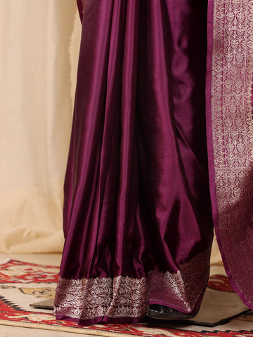 Silk Banarasi Saree - Dark Purple