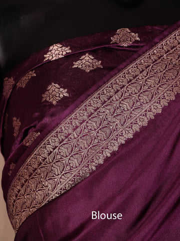 Silk Banarasi Saree - Dark Purple