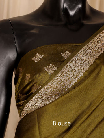 Silk Banarasi Saree - Olive