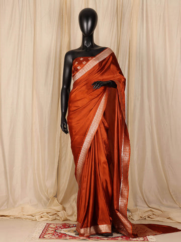 Silk Banarasi Saree - Rust