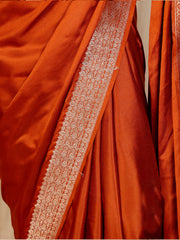 Silk Banarasi Saree - Rust