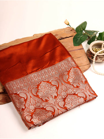 Silk Banarasi Saree - Rust