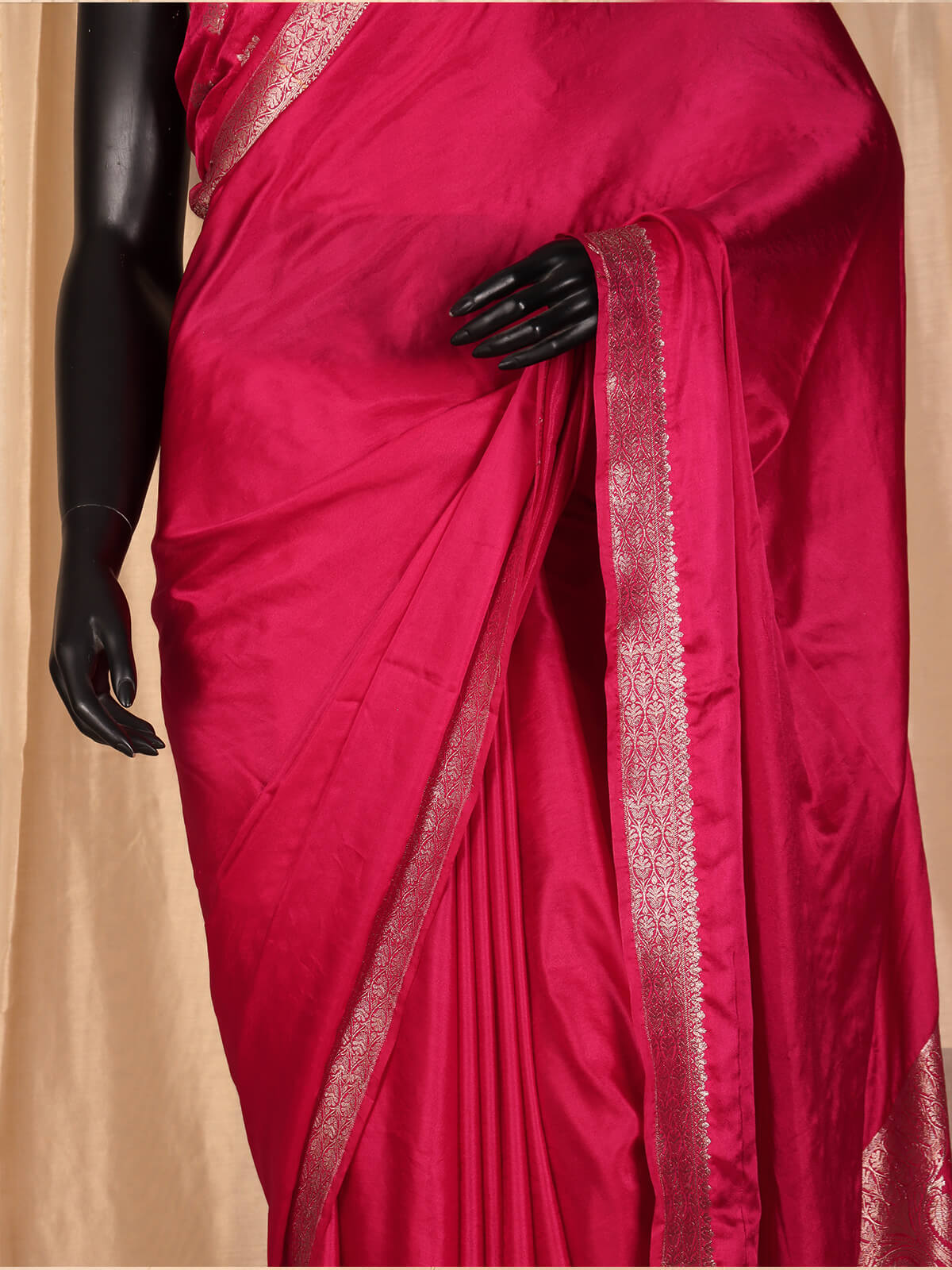 Silk Banarasi Saree - Hot Pink