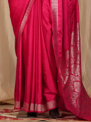 Silk Banarasi Saree - Hot Pink