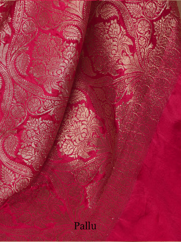 Silk Banarasi Saree - Hot Pink