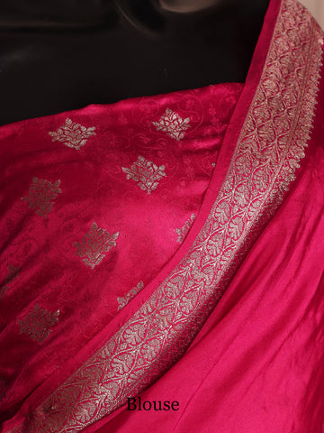 Silk Banarasi Saree - Hot Pink