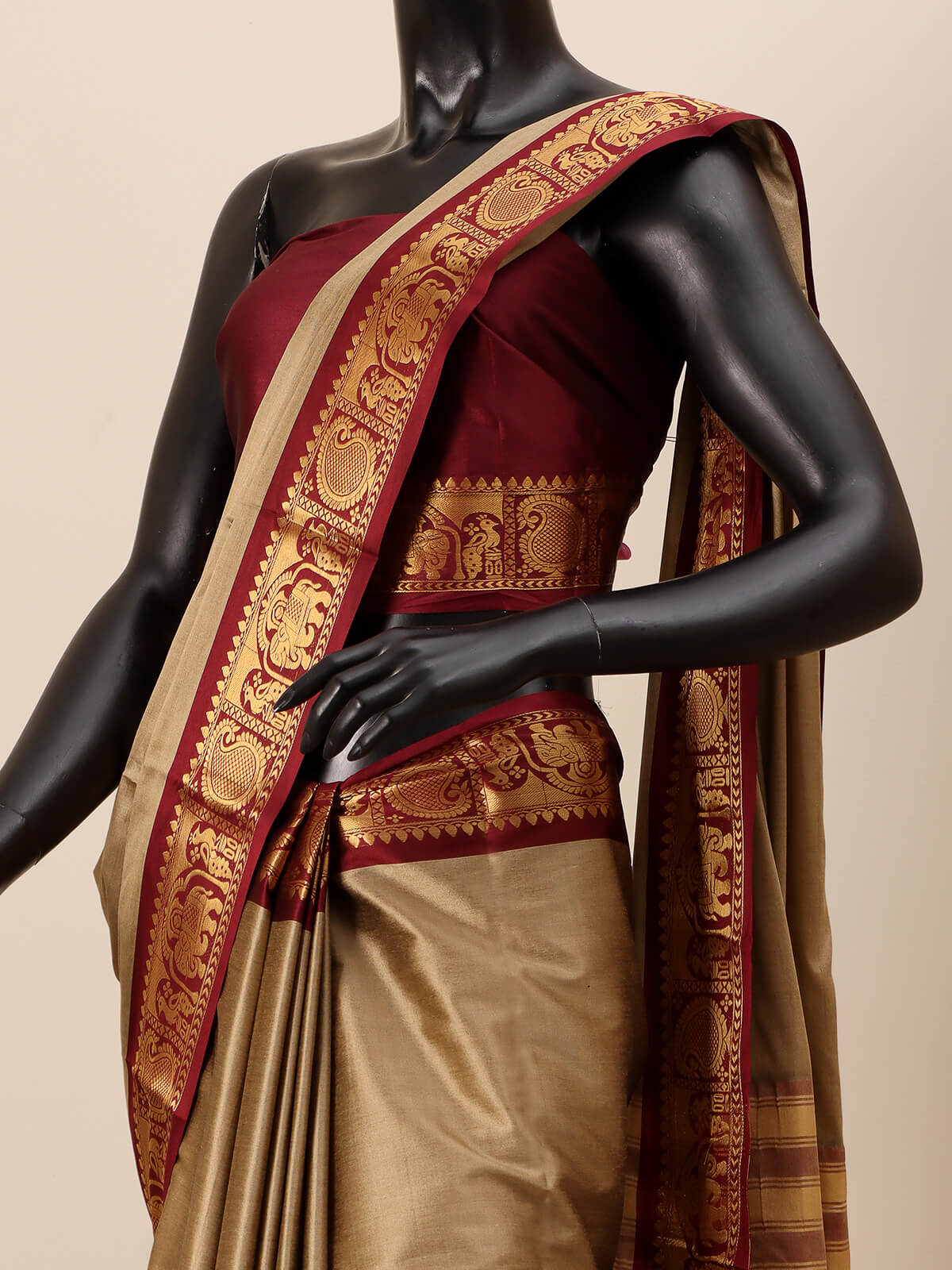Silk Banarasi Saree - Dull Gold
