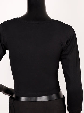 Cotton Lycra Blouse - Black (3 Quarter)