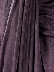 Butter Cotton Saree - Grey Purple