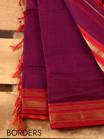 Mangalagiri Pure Cotton Saree - Two Tone Purple